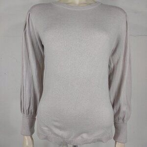 Magaschoni beige tan crew neck lightweight pullover sweater ladies Small
